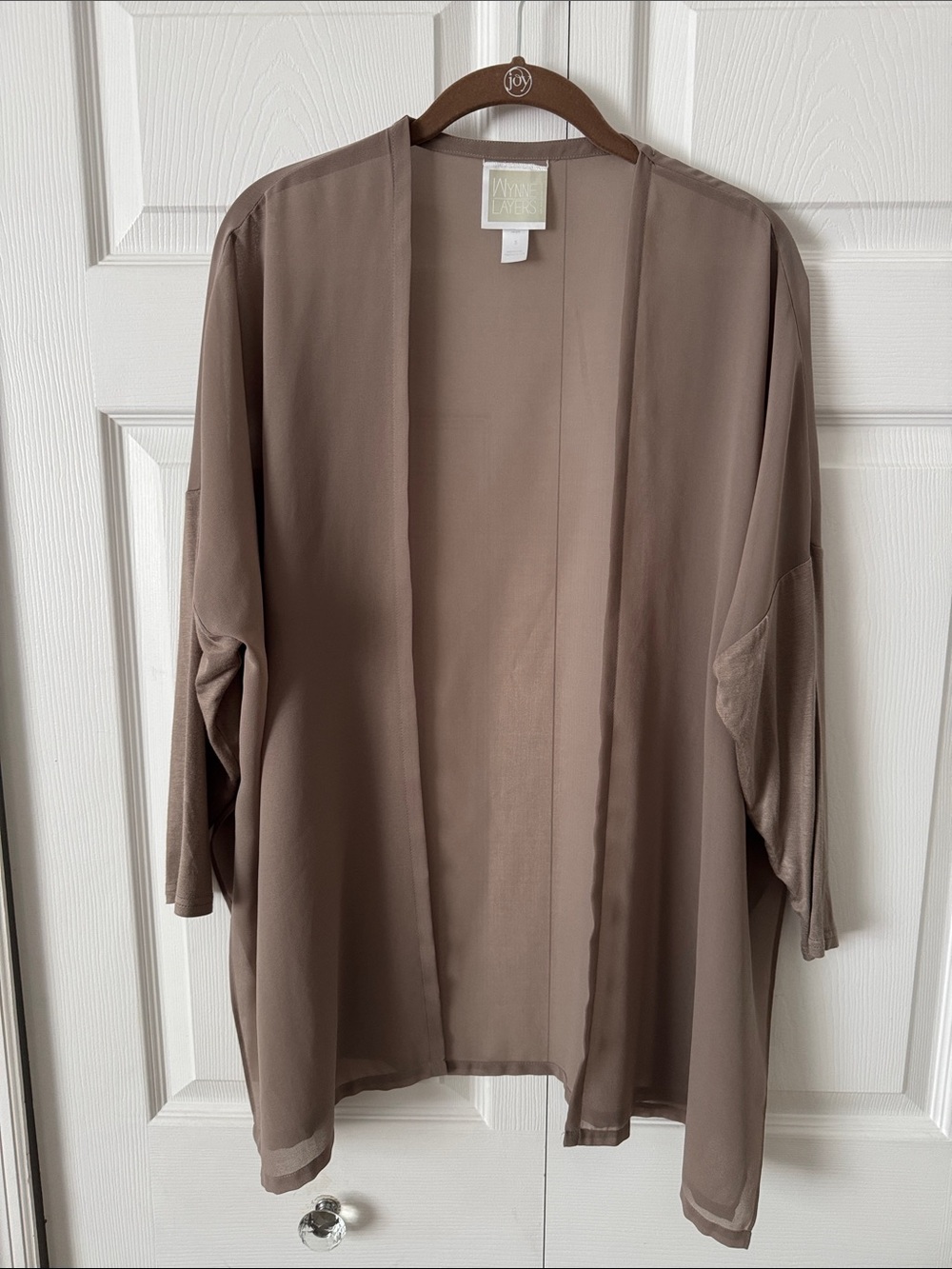 Taupe Open-Front Lightweight Cardigan size small